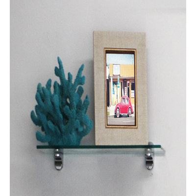 Winston Porter Mahmud Floating Corner 8 X 16 Glass Wall Shelf