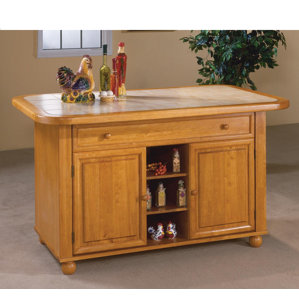 Lockwood Kitchen Island with Ceramic Tile Top by..