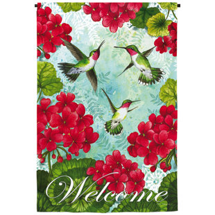 View Hummingbird and Hollyhock Garden