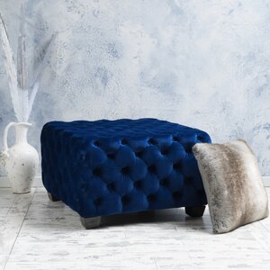 Crane Tufted Velvet Ottoman