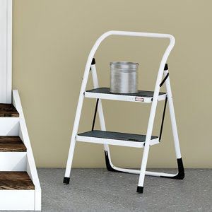 Wayfair Basics 2 Step Steel Step Stool with 300 lb. Load Capacity