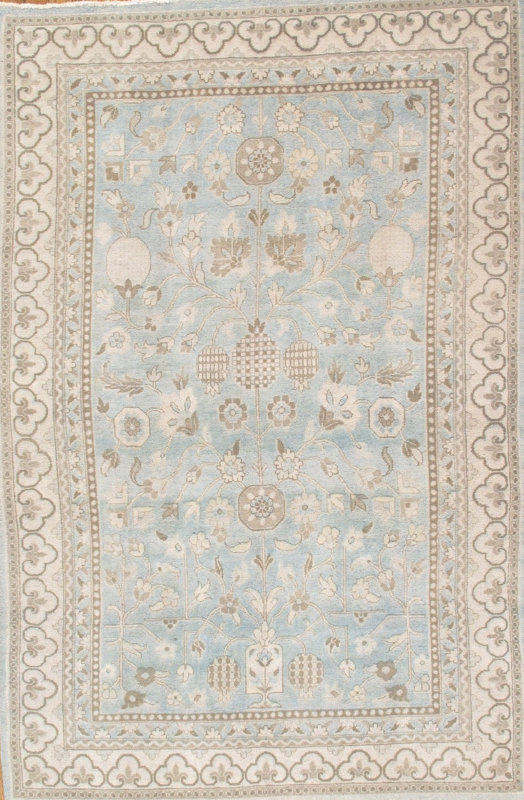 Pasargad Khotan Light Grey Blue Tribal Traditional Area Rug Khotan Light Grey Blue Tribal Traditional Area Rug