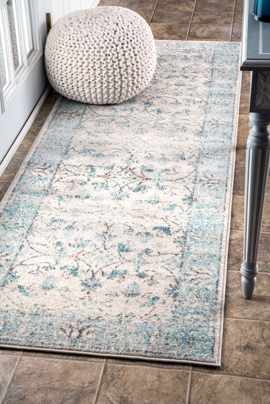 Lark Manor Navarrete Ivory & Cream/Blue Area Rug & Reviews Wayfair