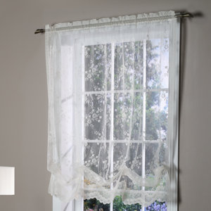 Valmer Nature/Floral Sheer Rod Pocket Single Curtain Panel