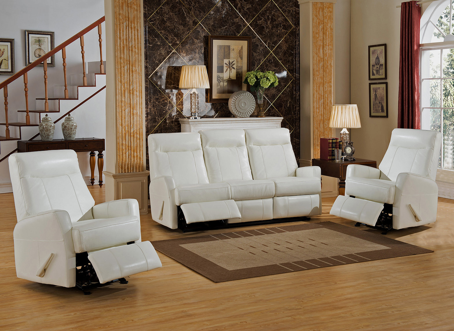 Amax Toledo 3 Piece Leather Living Room Set & Reviews Wayfair