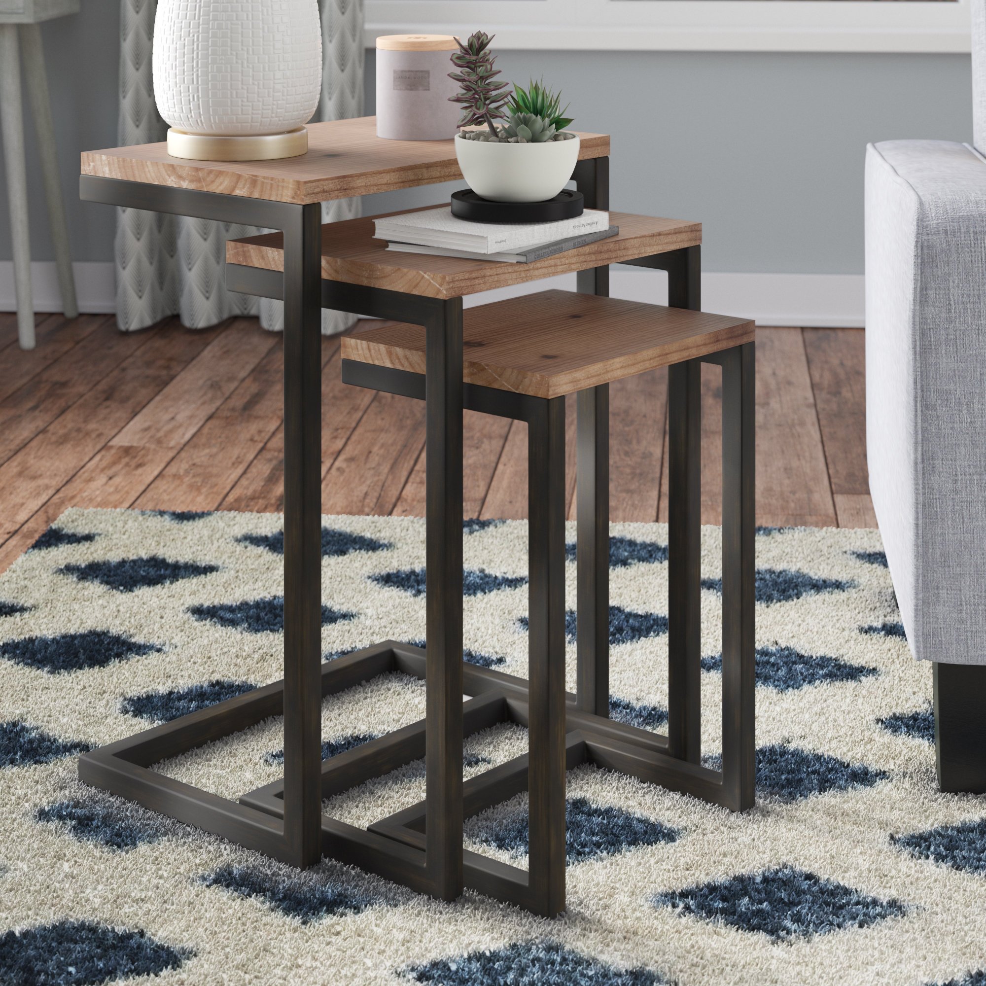 Mercury Row Cetus 3 Piece Nesting Tables Reviews Wayfair