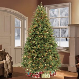 7.5' Green Fir Artificial Christmas Tree with 800 Clear & White Lights