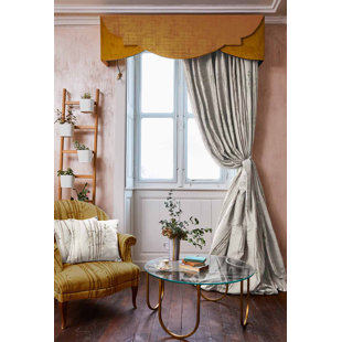 One Pair Of STUDIO G Lined Textured Semi-Plain Elba 3/" Pencil Pleat Curtains