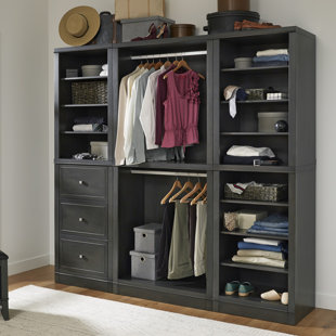 Farmhouse Rustic Closet Systems Birch Lane Romsey 25 W 3 Piece Closet Wall Storage Units