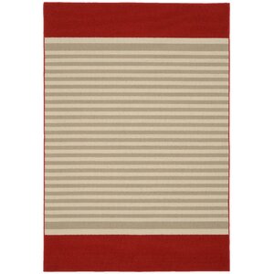 Sideline Crimson/Tan Area Rug