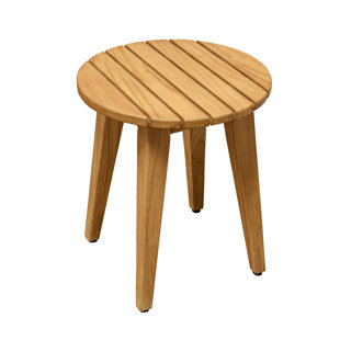 Small Teak Shower Benches Wayfair Spa Teak Round Shower Stool
