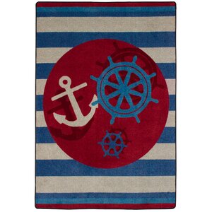 Coastal Ahoy There Nautical Area Rug