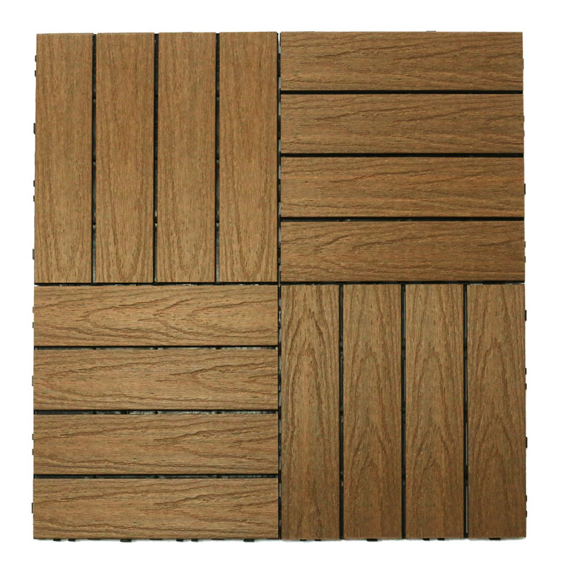 Newtechwood Naturale Composite 12 X Interlocking Deck Tiles In Naturale Composite 12 X Interlocking Deck Tiles In Peruvian Teak