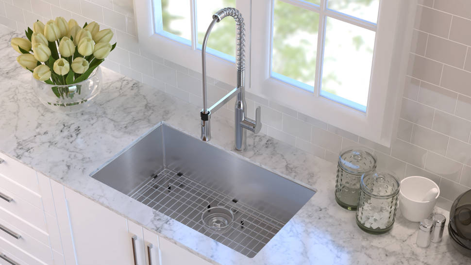 Kraus 30 X 18 Undermount Kitchen Sink With Grid And Drain Kraus Khu100 30 Handmade Undermount Stainless Steel Kitchen Sink Durable