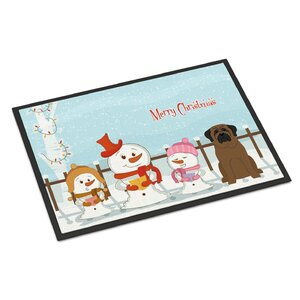 Merry Christmas Carolers Bullmastiff Doormat