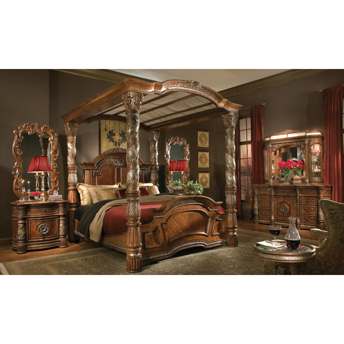 Michael Amini Villa Valencia Canopy Customizable Bedroom Set ... Michael Amini Villa Valencia Canopy Customizable Bedroom Set ...