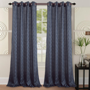 AuCoin Jacquard Grommet Geometric Curtain Panel