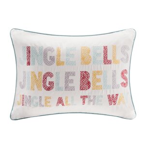 Jingle Bells Cotton Lumbar Pillow