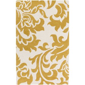 Kiesel Hand-Tufted Gold/Off-White Area Rug