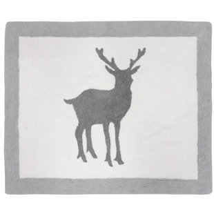 Woodland Animal Nursery Rug Wayfair Woodland Animals Hand Tufted Gray White Area Rug