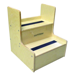2-Step Wood Preschool Step Stool with 225 lb. Load Capacity