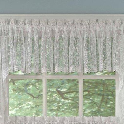 Sweet Home Collection Priscilla Lace Tailored Curtain Valance & Reviews ...