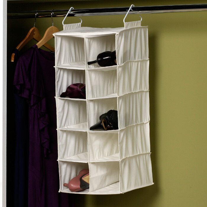 Household Essentials Double Hang 10-Compartment Hanging Shoe Organizer ...