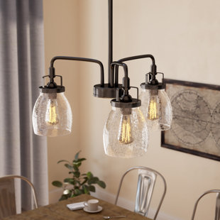 Ceiling Fan With Seeded Gl Wayfair Panorama Point 3 Light Shaded Chandelier