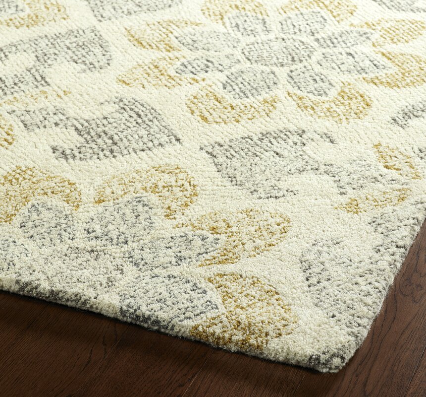 Darby Home Co Rosalind Hand-Tufted Wool Gray/Yellow Area Rug & Reviews ...