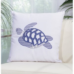 Emilia Turtle Shoreline Embroidered Throw Pillow