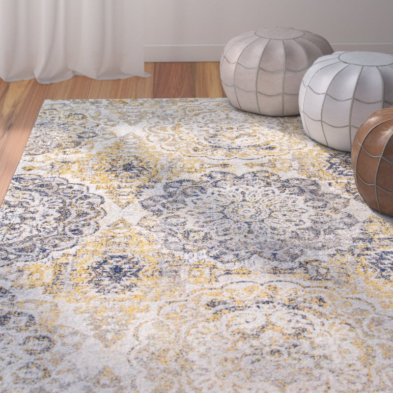 Bungalow Rose Kelvin Gold/Navy Blue/Gray/White Area Rug ... (800 x 800 Pixel)