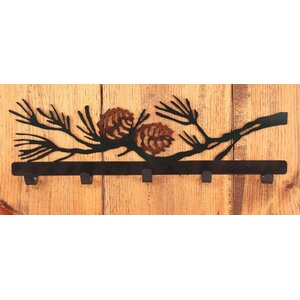 Pine Cone Branch Wall Mounted Coat Rack