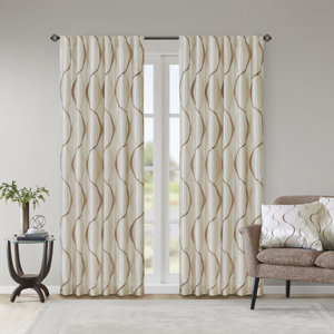 Rolph Geometric Room Darkening Rod Pocket Single Curtain Panel