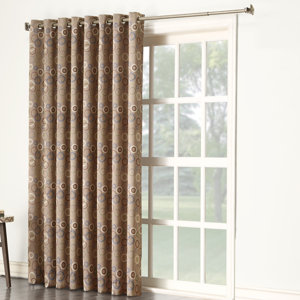 Genesis Geometric Room Darkening Grommet Single Curtain Panel