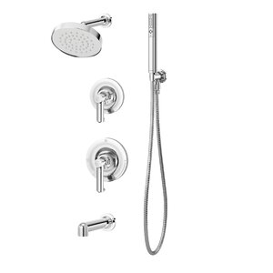 Museo Thermostatic Tub and Hand Shower Faucet with Lever Handles