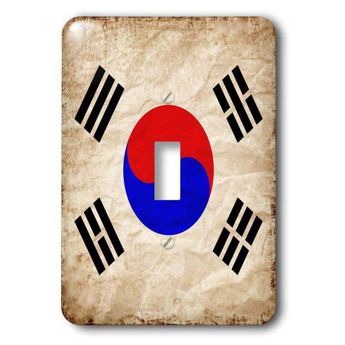 South Korean Flag 1 Gang Toggle Light Switch Wall Plate - 