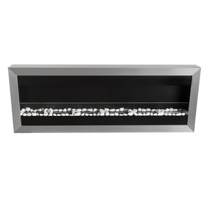Square XL I Stainless Steel Ventless Wall Mounted Ethanol Fireplace with Safety Glass by Bio-Blaze