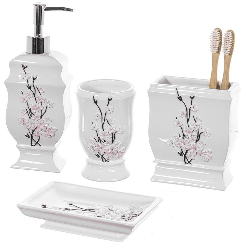 Creative Scents Vanda 4 Piece Bathroom Accessory Set Reviews Wayfair Vanda 4 Piece Bathroom Accessory Set