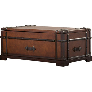 Delavan Steamer Coffee Table Trunk with Lift Top