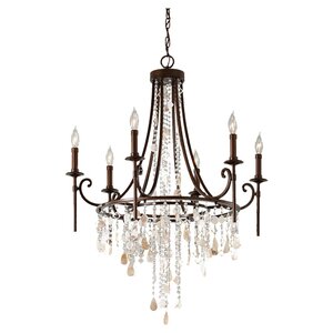 Cascade Sia Tier 6-Light Candle-Style Chandelier