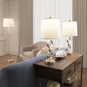 3 Piece Table and Floor Lamp Set