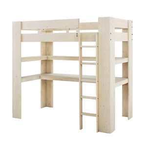Rhys Loft Twin Bed with Desk and Shelf by Harriet Bee
