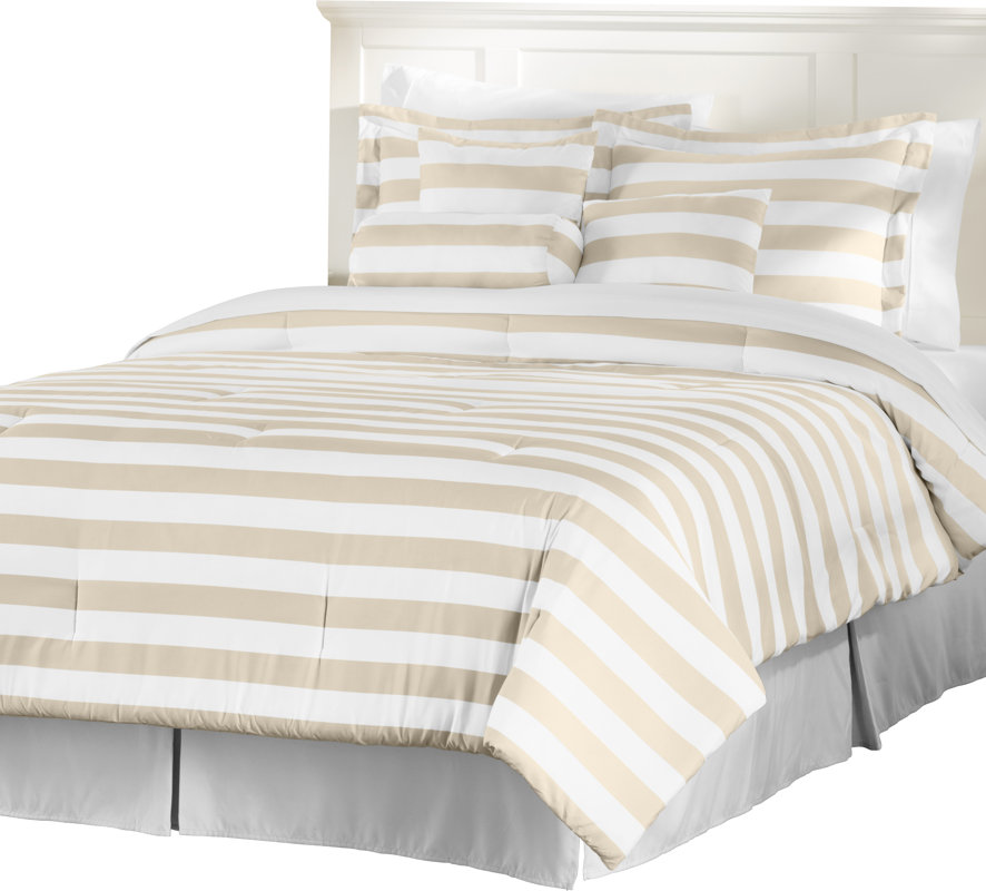 Wayfair Basics™ Wayfair Basics 7 Piece Striped Comforter Set & Reviews