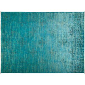 One-of-a-Kind Vibrance Hand-Knotted Blue Area Rug