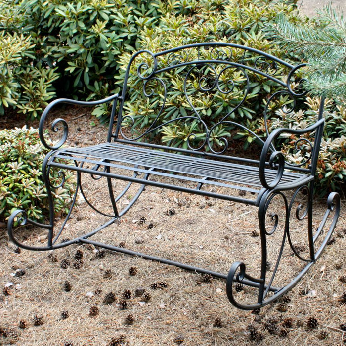 Lynton Garden 2 Seater Metal Rocking Chair Reviews Wayfair Co Uk