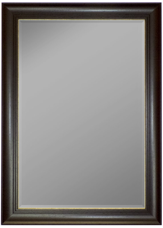 Second Look Mirrors Austrian Stepped Mahogany Gold Trim Wall Mirror