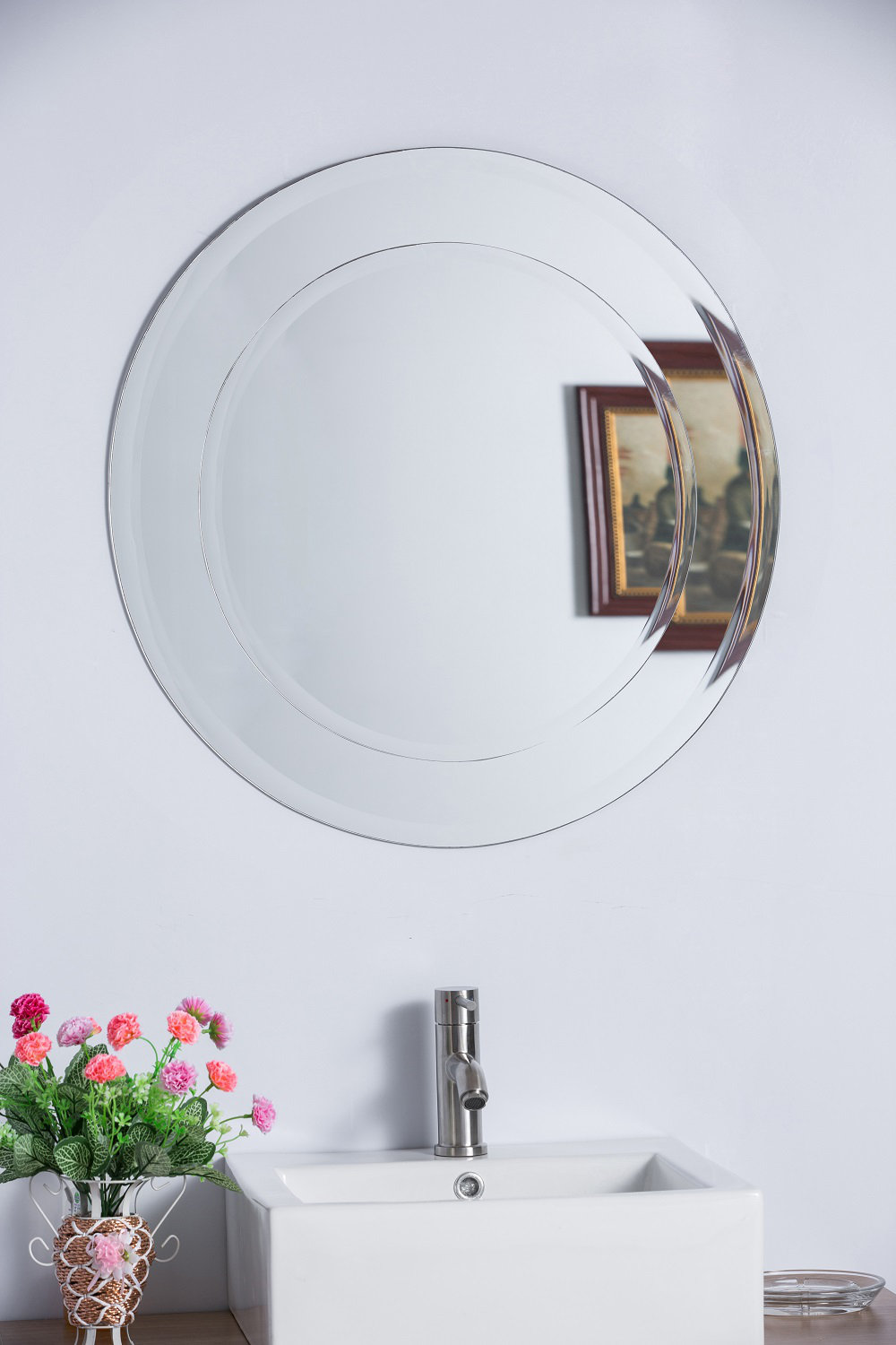Bellaterra Home Round Frameless Bathroom Vanity Wall Mirror Wayfair
