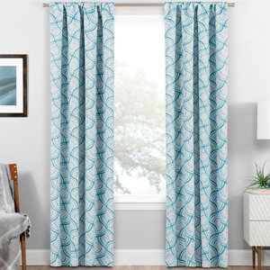 Allen Ikat Blackout Thermal Rod Pocket Single Curtain Panel