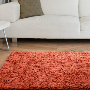 Duhaime High Pile Shag Hand-Woven Burnt/Orange Area Rug