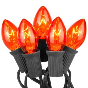 Commercial Opaque Halloween 50 Light String Lights with Nickel Plated Bases